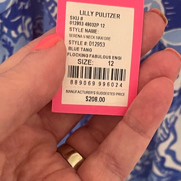 Lilly Pulitzer Blue Serena V-Neck Maxi Dress NWT - Picture 7 of 7